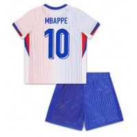 Frankreich Kylian Mbappe #10 Fußballbekleidung Auswärtstrikot Kinder EM 2024 Kurzarm (+ kurze hosen)